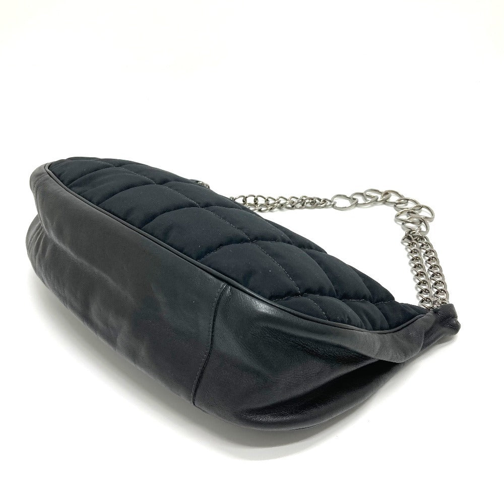 CHANEL Shoulder Bag Leather nylon black CCCOCO Mark Chocolate bar Women Used