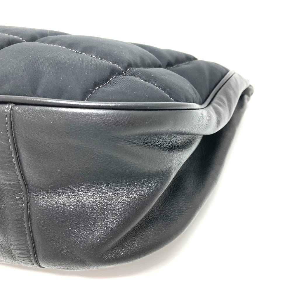 CHANEL Shoulder Bag Leather nylon black CCCOCO Mark Chocolate bar Women Used