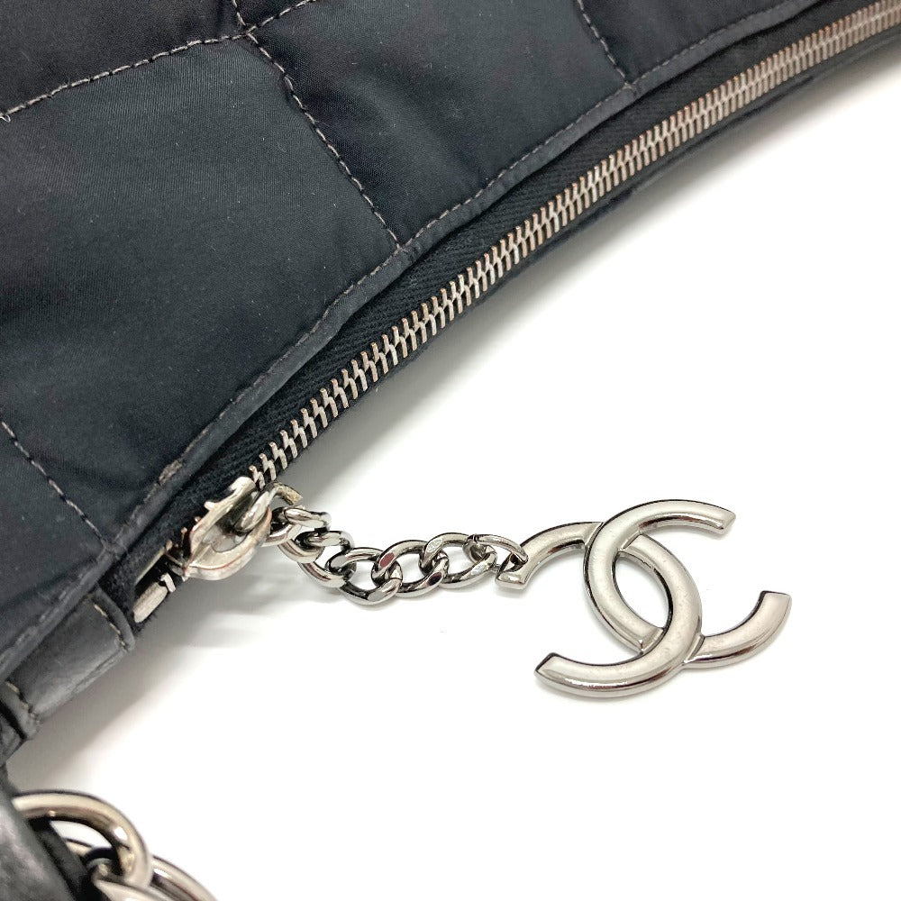 CHANEL Shoulder Bag Leather nylon black CCCOCO Mark Chocolate bar Women Used