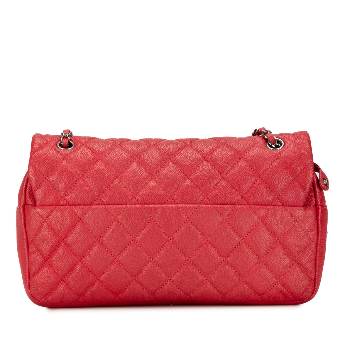 Red Chanel Jumbo Caviar Easy Flap Bag