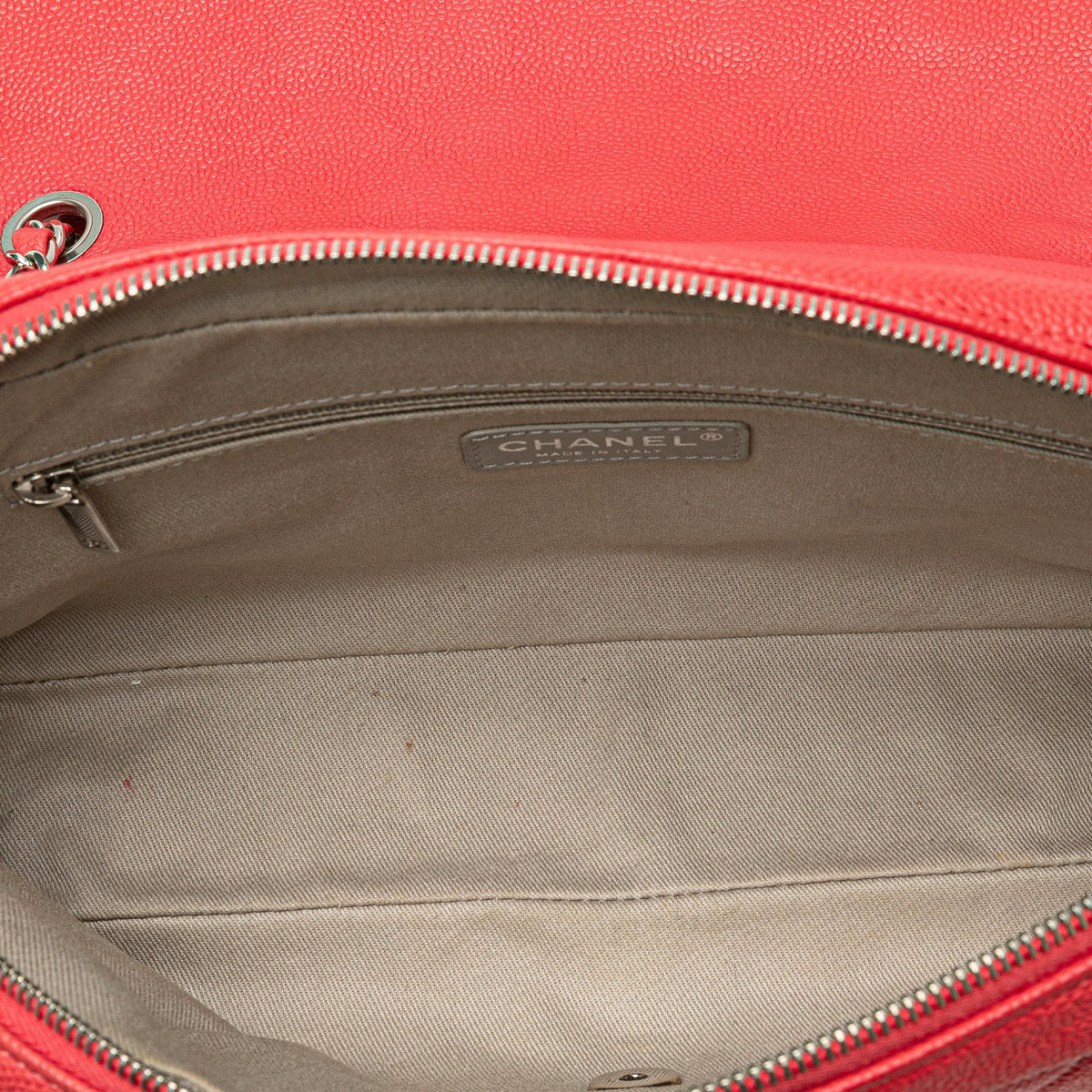 Red Chanel Jumbo Caviar Easy Flap Bag