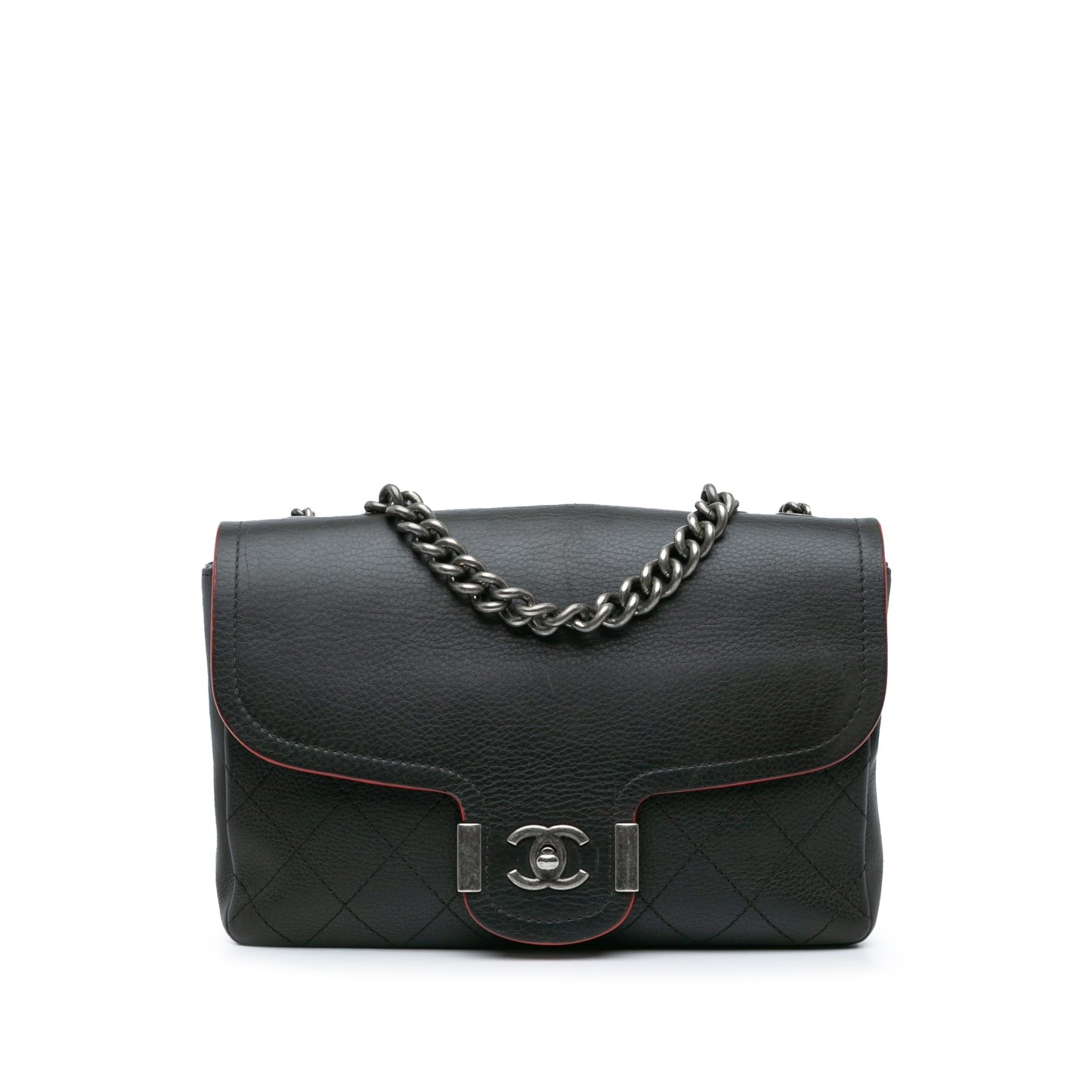 Black Chanel Paris-Greece Calfskin Archi Chic Flap Satchel