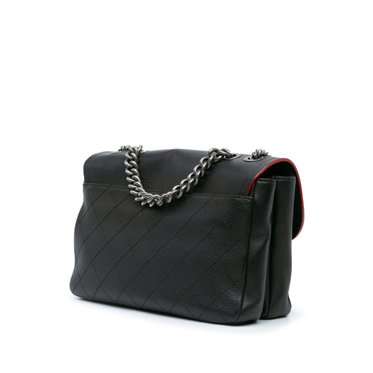 Black Chanel Paris-Greece Calfskin Archi Chic Flap Satchel