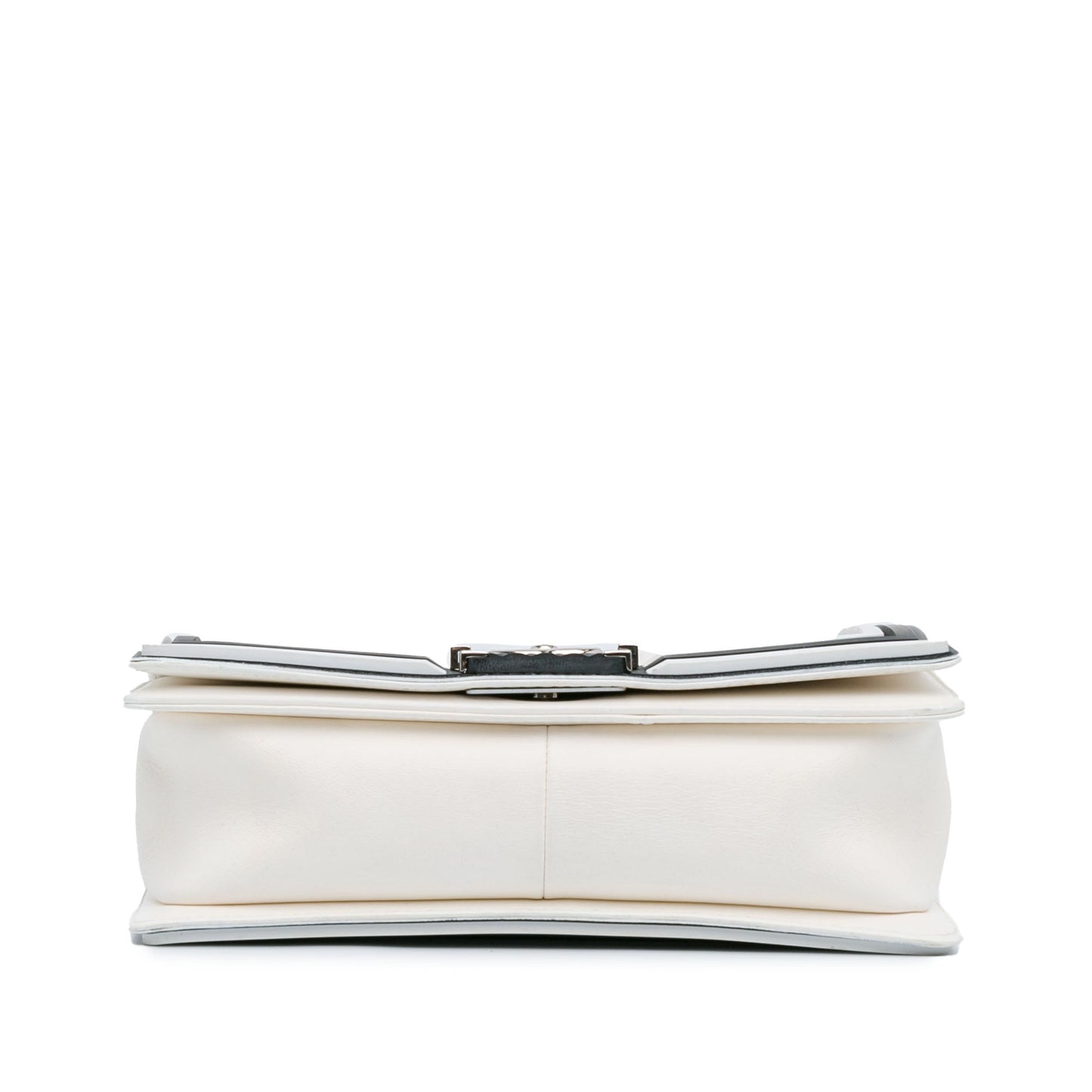 White Chanel Medium Bicolor Lambskin and Rubber Boy Flap Shoulder Bag