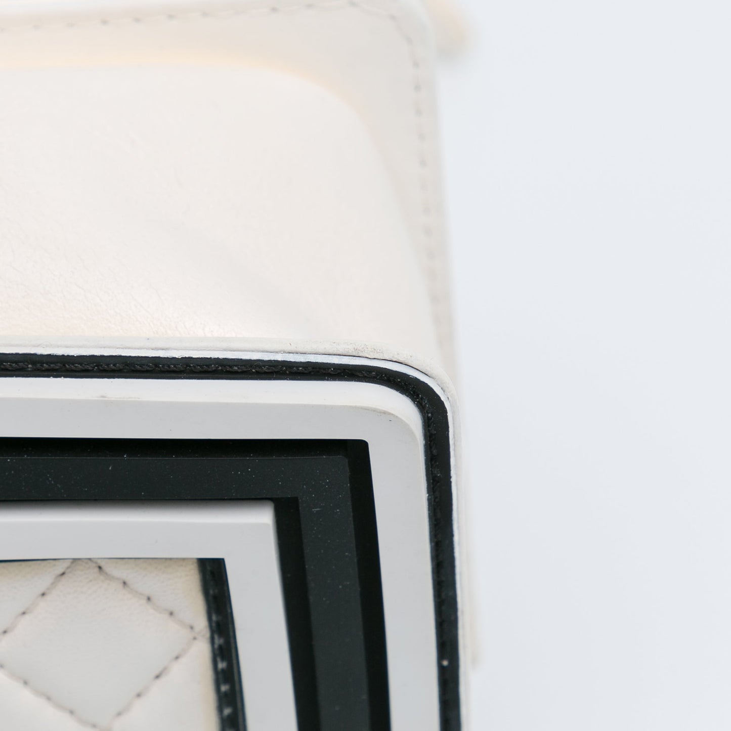 White Chanel Medium Bicolor Lambskin and Rubber Boy Flap Shoulder Bag