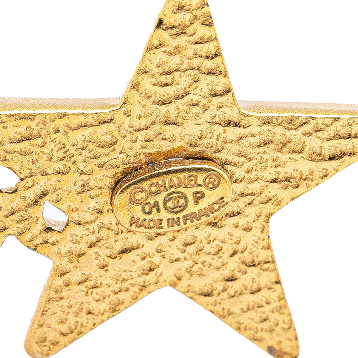 Gold Chanel Gold Plated and Enamel Coco Star Necklace