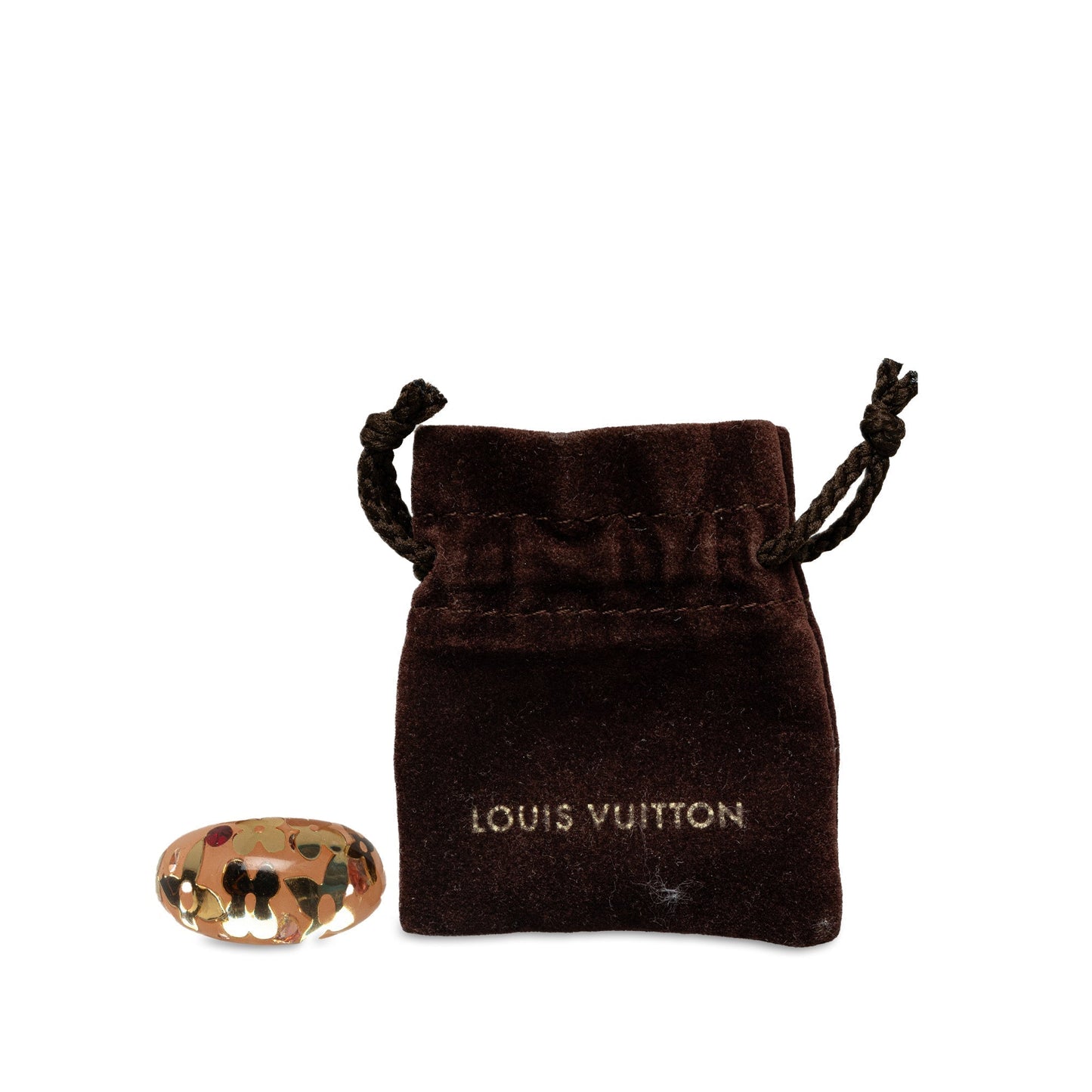 Brown Louis Vuitton Crystal Inclusion Resin Ring