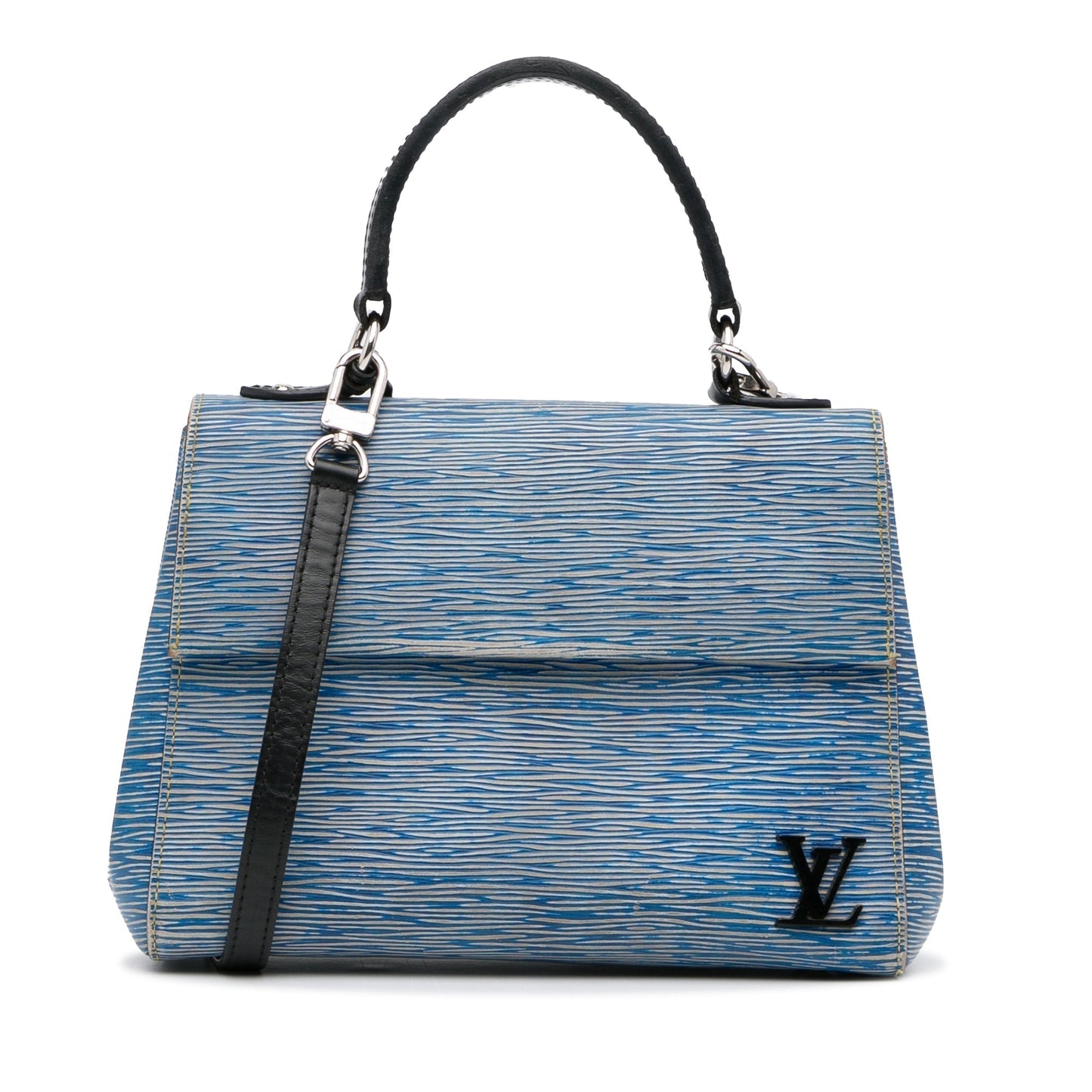 Blue Louis Vuitton Epi Denim Cluny BB Satchel