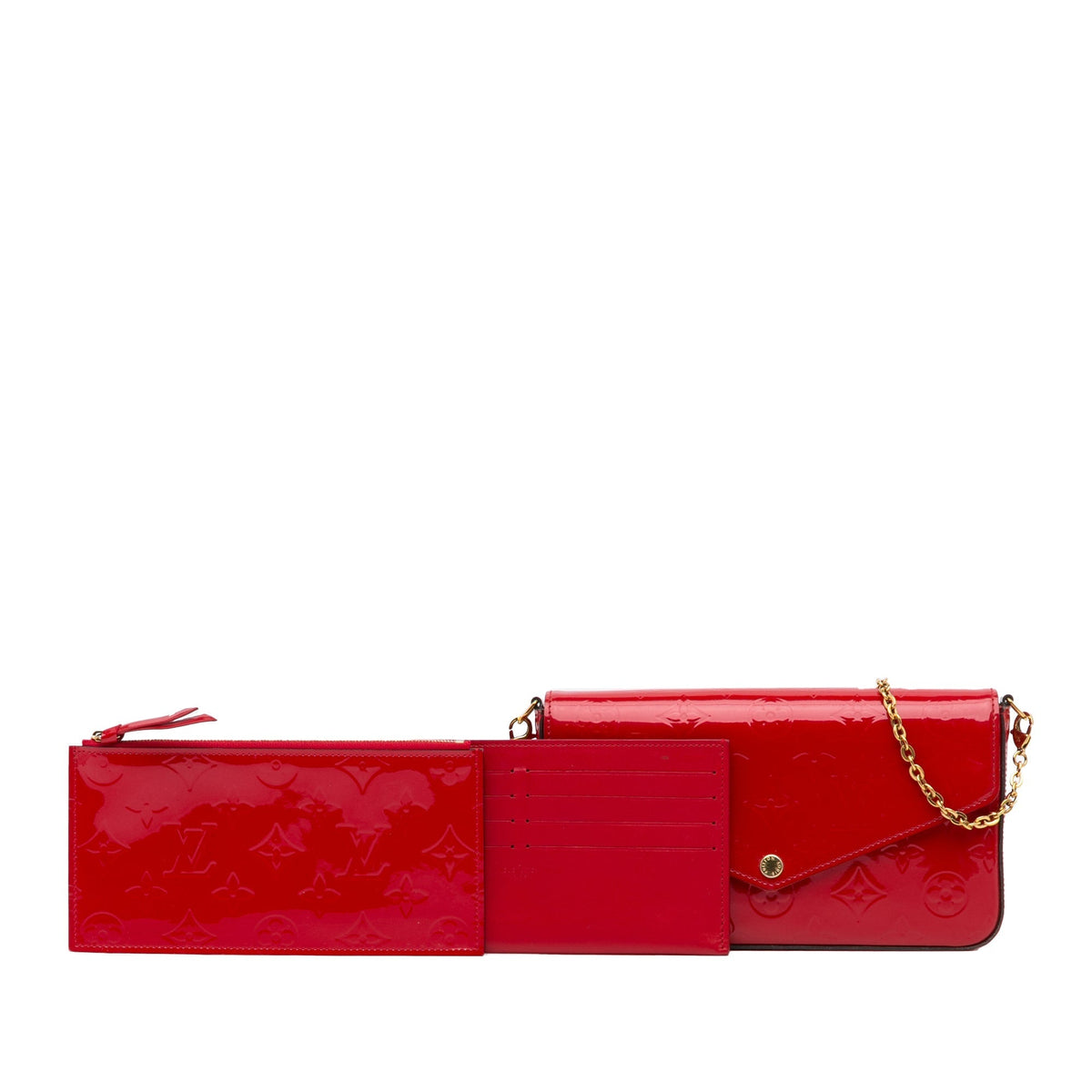 Louis Vuitton Pochette Félicie Red Monogram Vernis