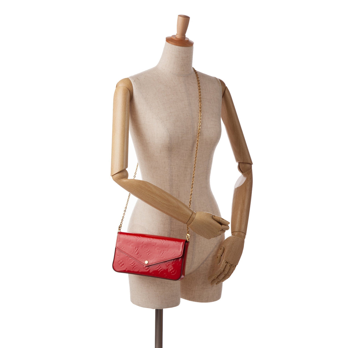 Louis Vuitton Pochette Félicie Red Monogram Vernis