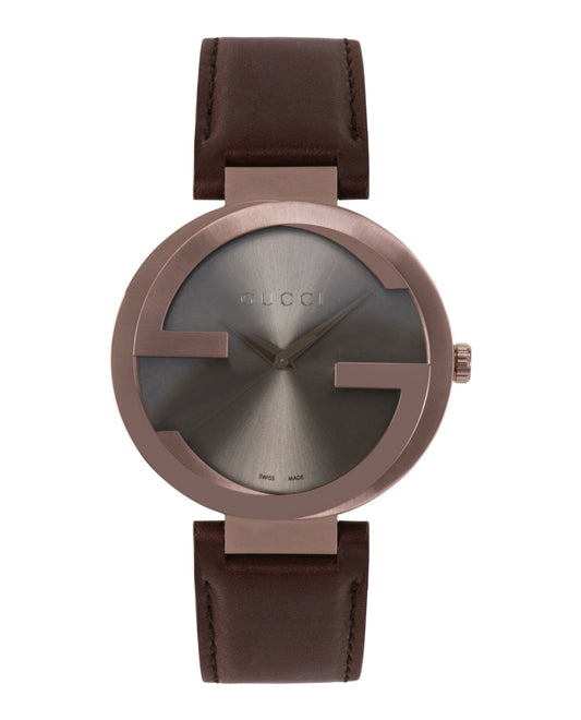 Gucci Mens  Rose Gold 42mm Strap Fashion Watch
