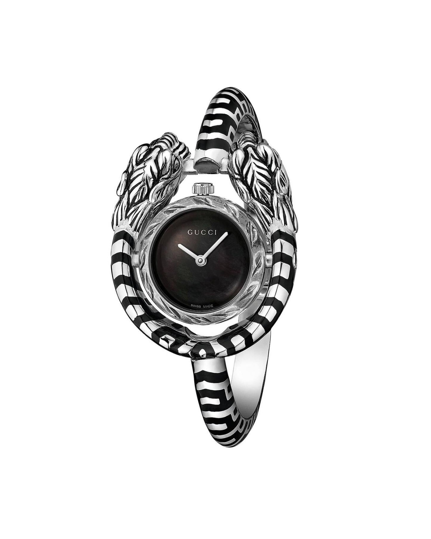 Gucci Tiger Head Bracelet Watch Men Silver Wrist Watches