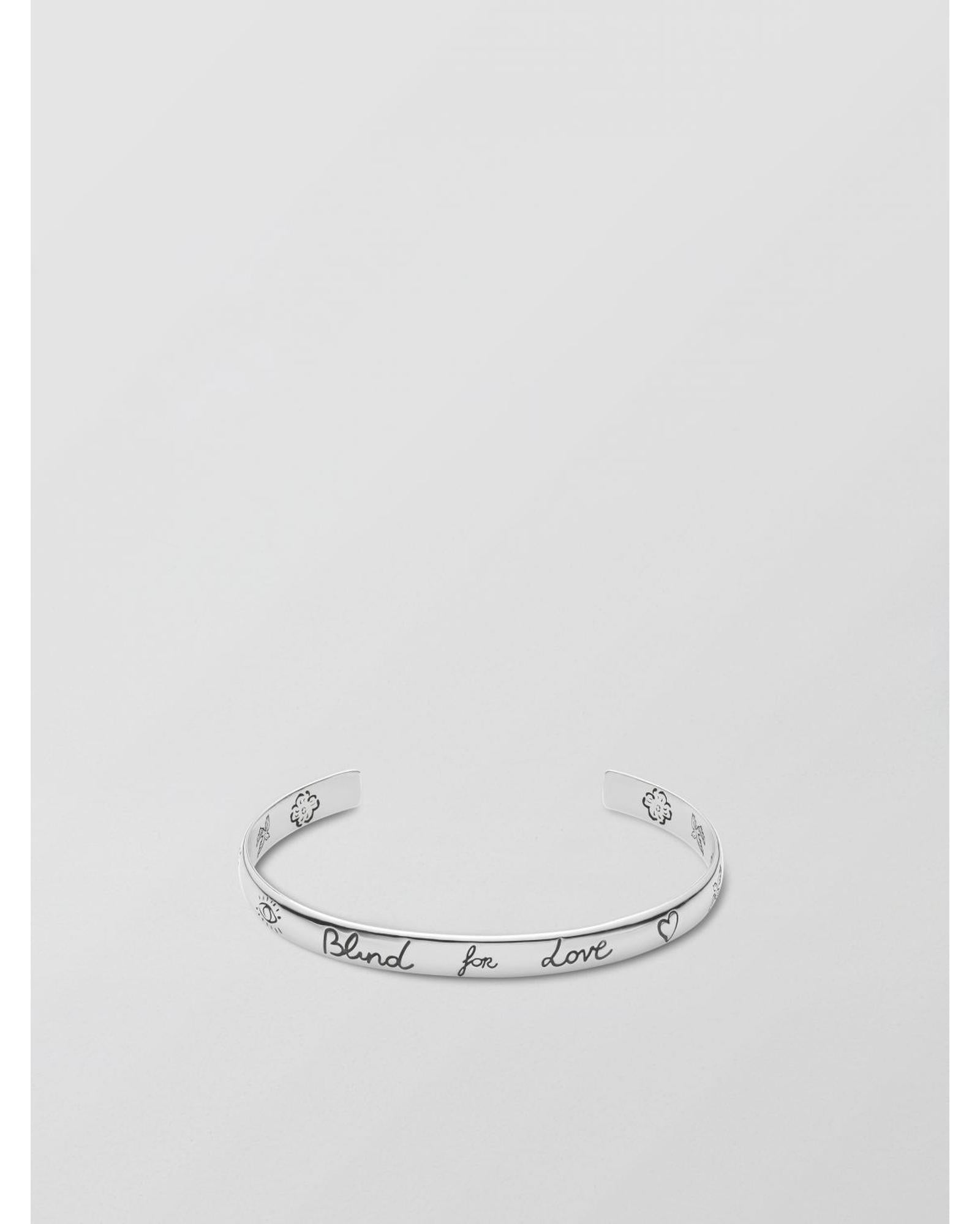 Gucci Blind for Love Cuff Bracelet Women Silver Jewelry Silver