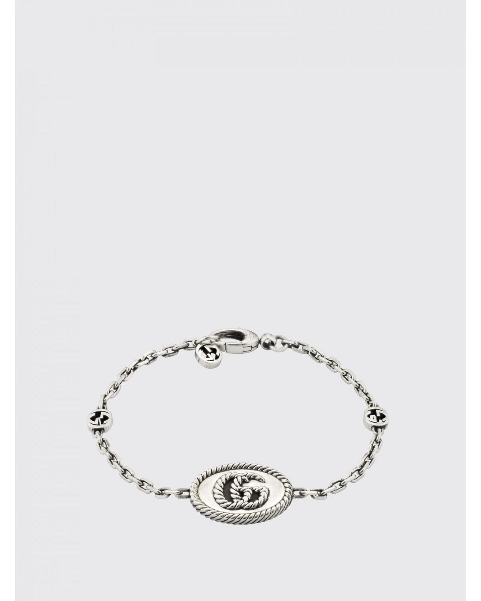 Gucci Interlocking G Silver Chain Bracelet Women Jewelry Silver