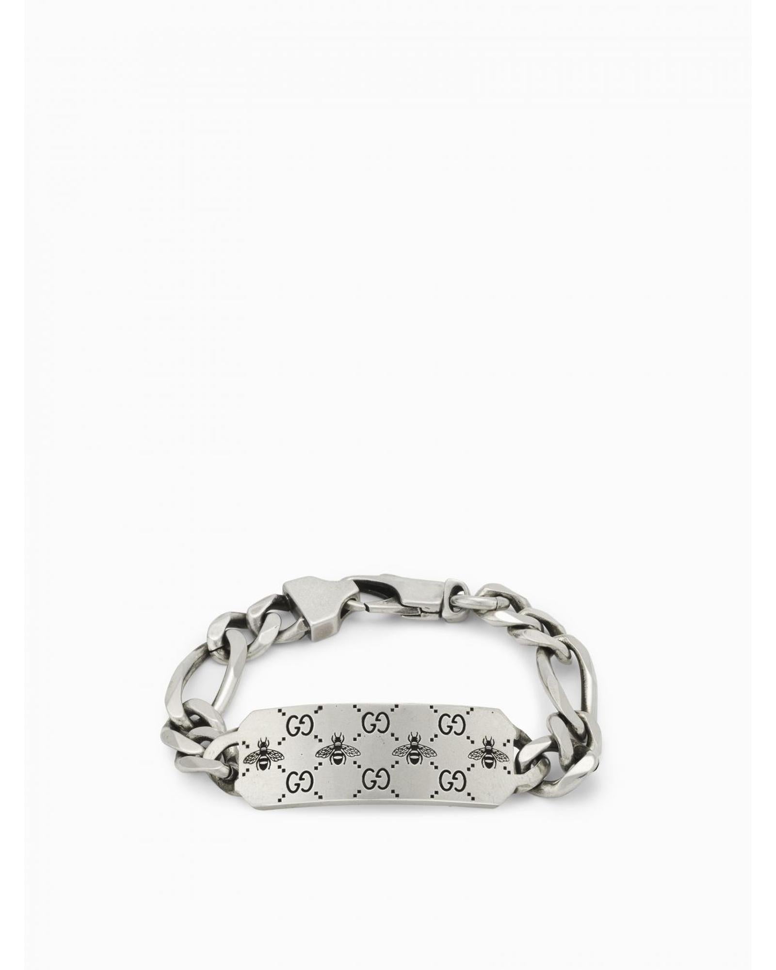 Gucci ID Bracelet Bee Charm Women Silver Jewelry Silver