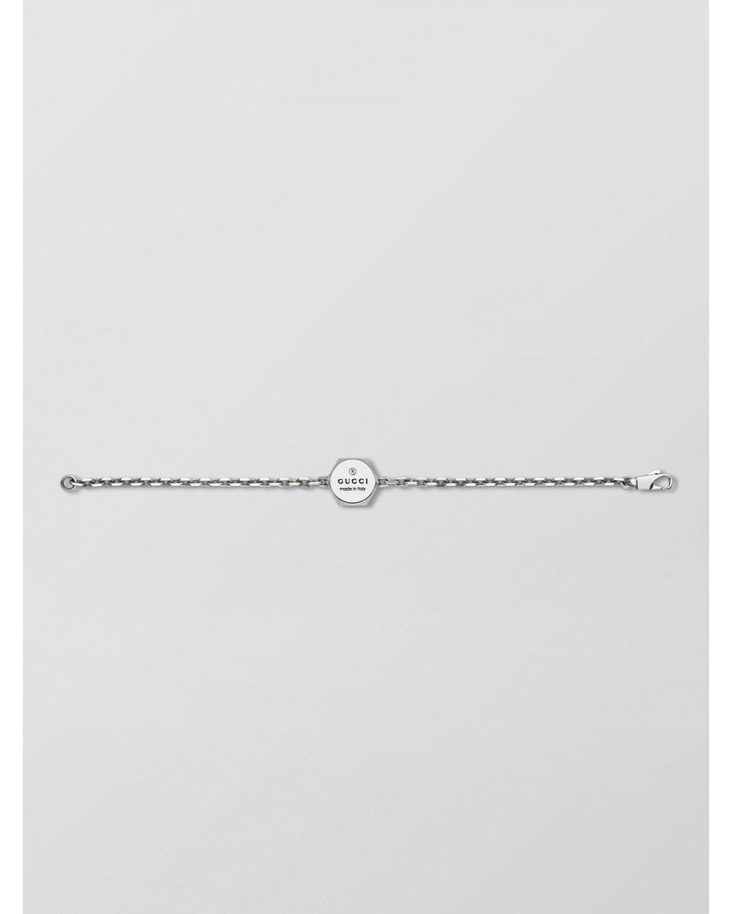 Gucci Hexagon Logo Charm Bracelet Women Silver Jewelry