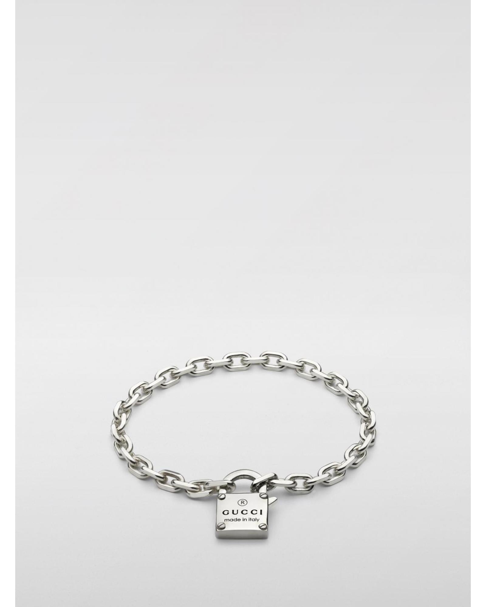 Gucci Padlock Charm Chain Bracelet Women Silver Jewelry Silver