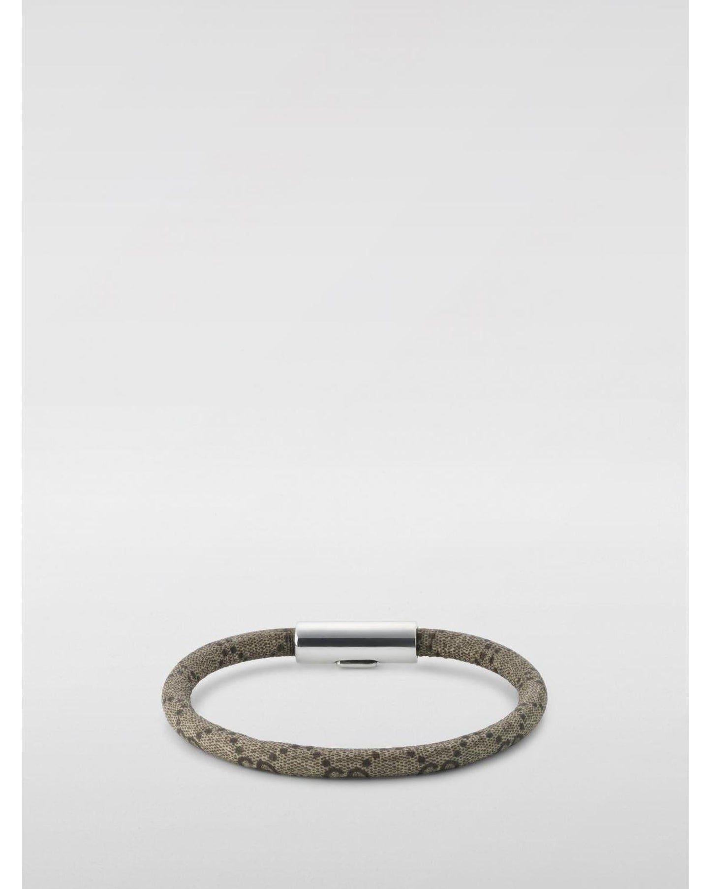 Gucci GG Leather Bracelet Women Silver Jewelry