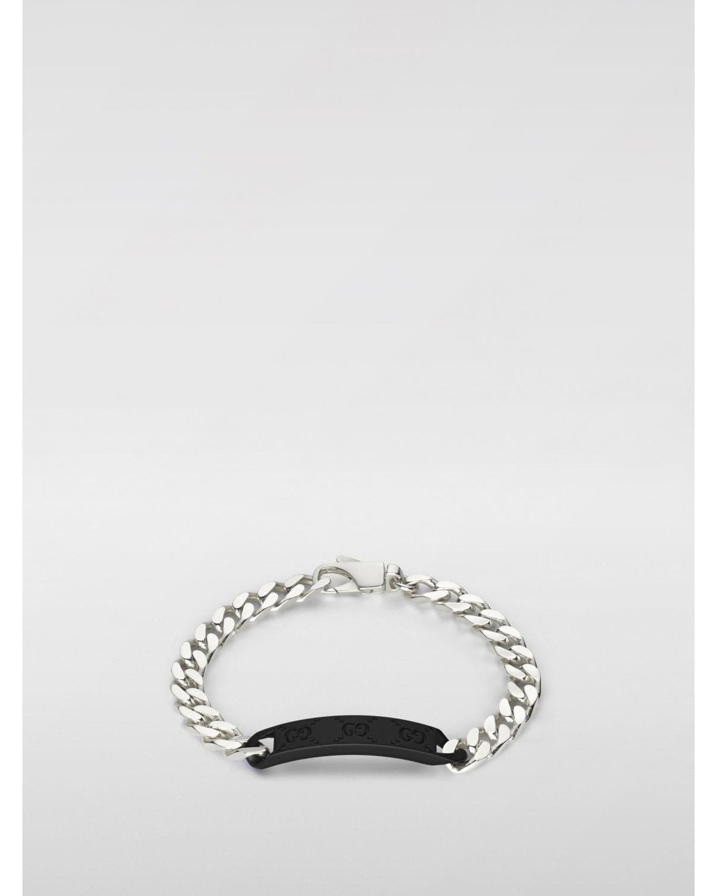 Gucci Chain Bracelet with Enamel Plate Women Silver Jewelry Silver
