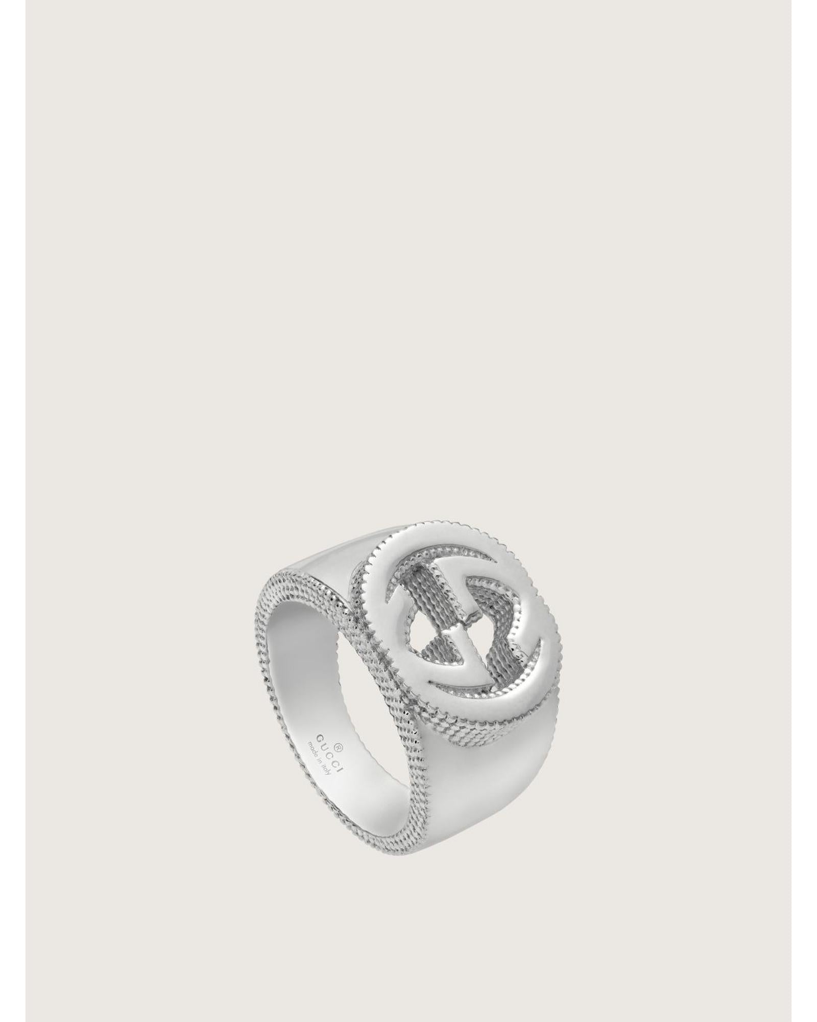 Gucci Horsebit Ring Silver GG Logo Women Jewelry Silver