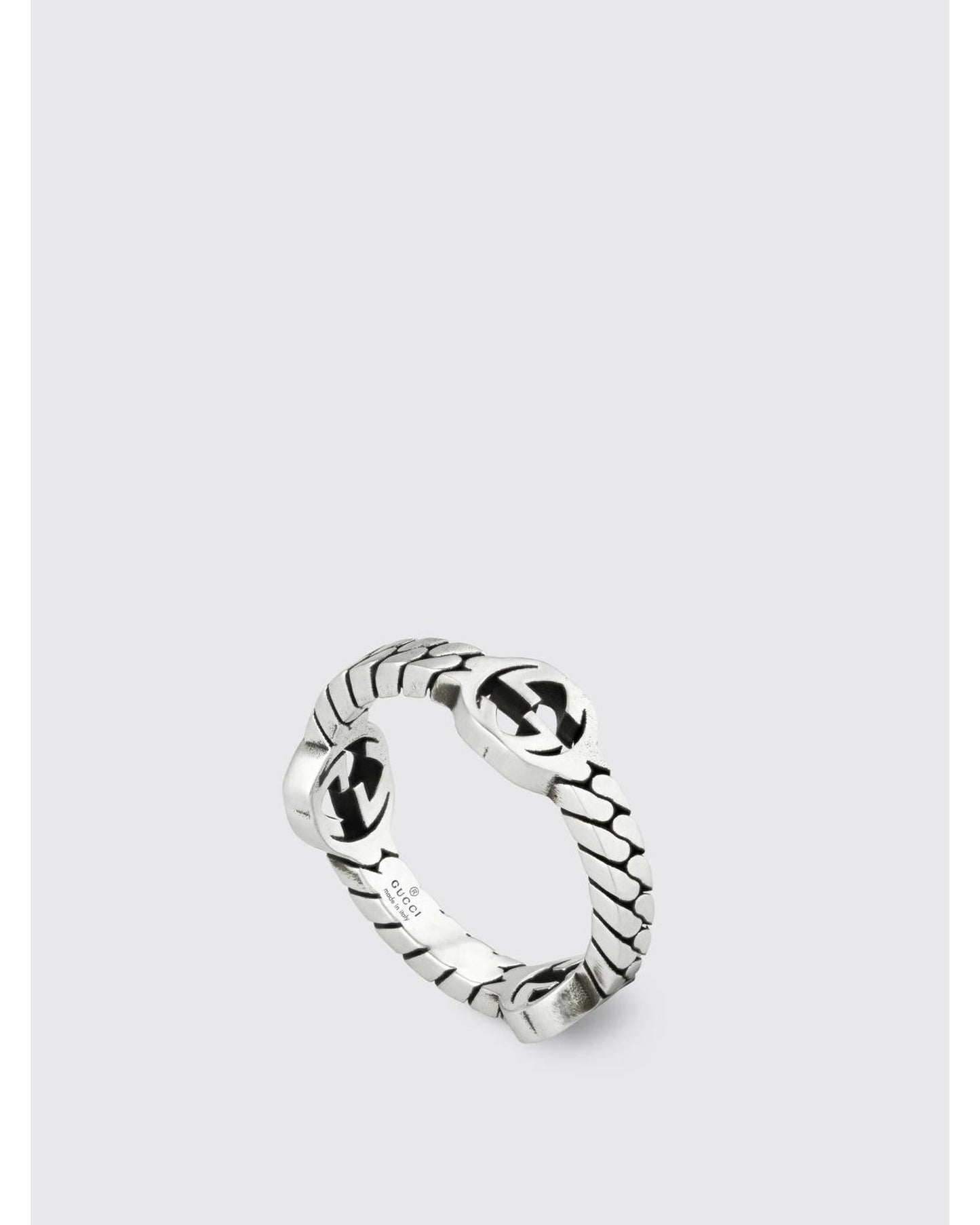 Gucci Interlocking G Silver Ring Men Jewelry Silver