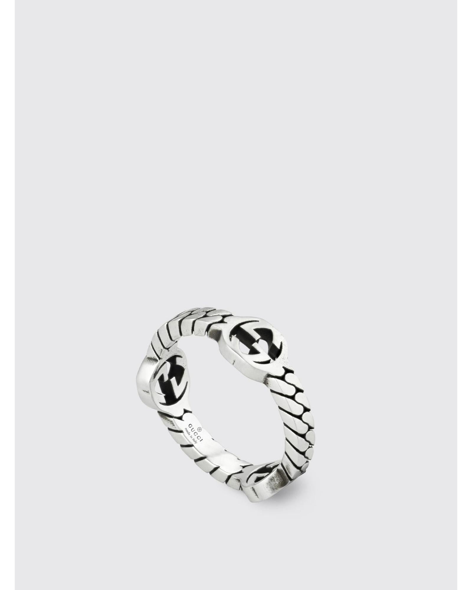 Gucci Interlocking G Silver Ring Men Jewelry Silver
