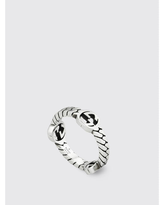 Gucci Interlocking G Silver Ring Men Jewelry Silver