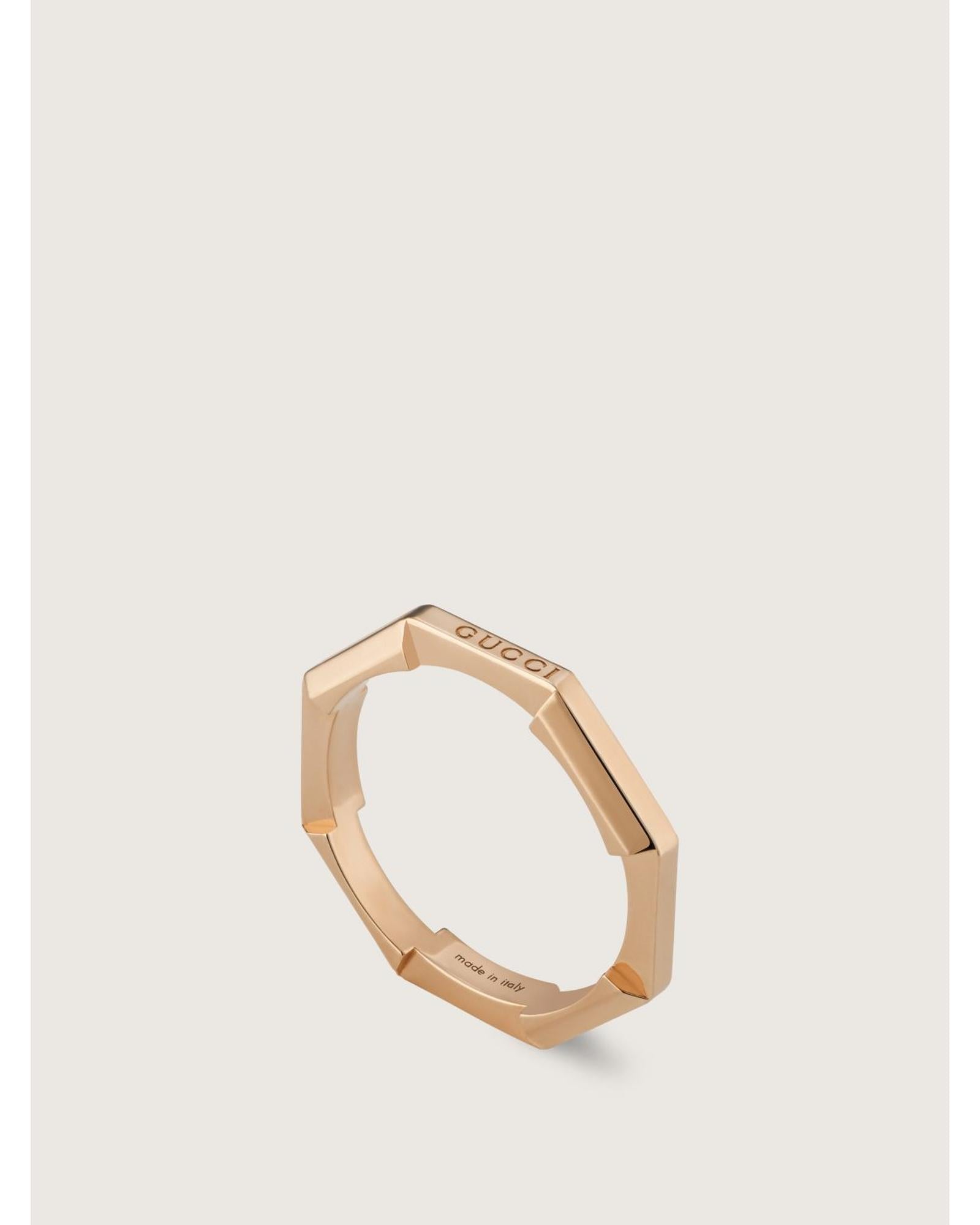 Gucci Hexagonal Ring Rose Gold Luxury Women Jewelry Gold
