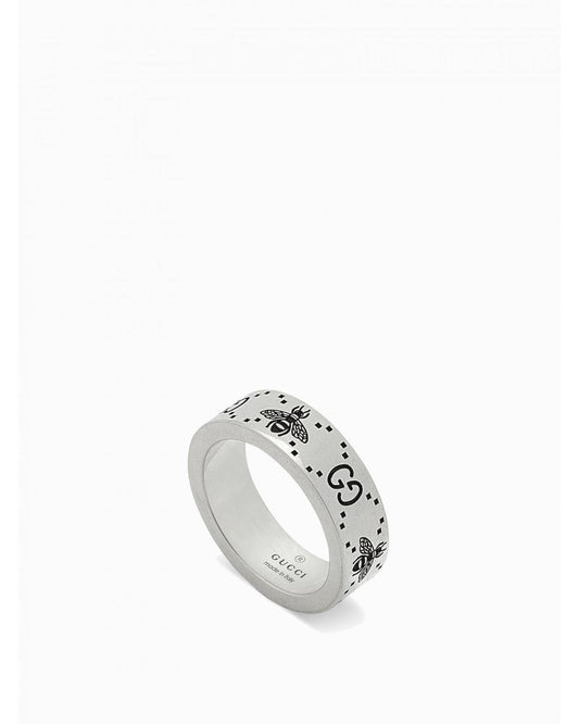 Gucci Bee Ring Interlocking G Sterling Silver Women Jewelry Silver