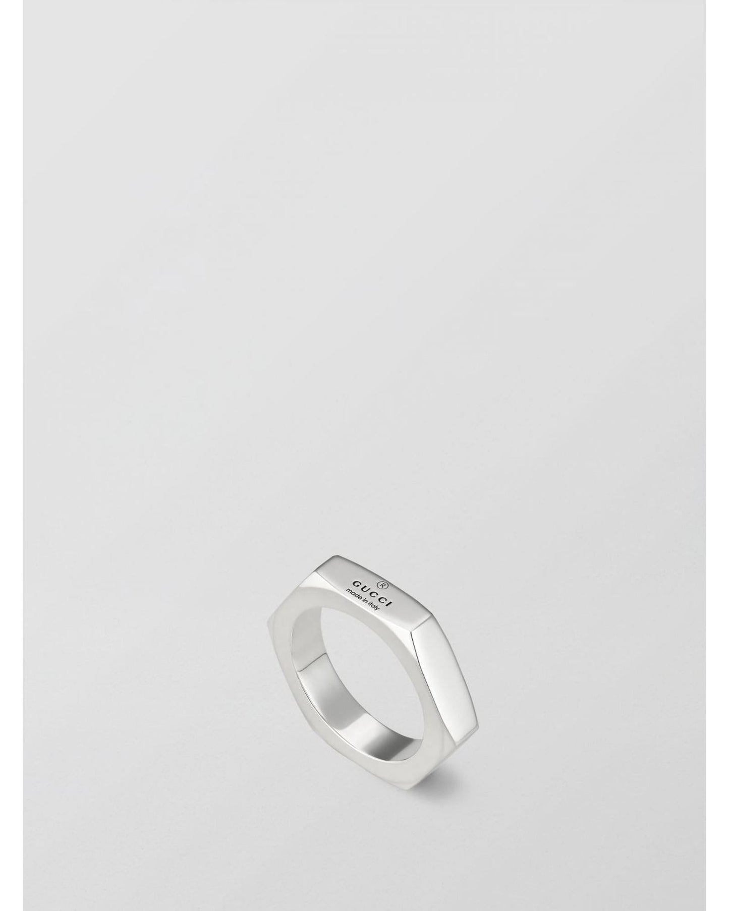 Gucci Hexagon Ring Sterling Silver Minimalist Women Jewelry Silver