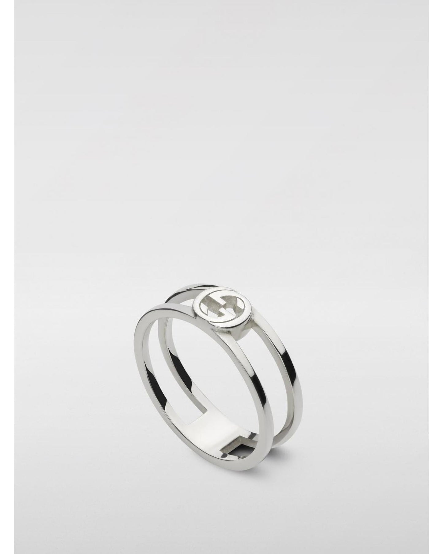 Gucci Double Band Ring with Logo Women Silver Jewelry Silver