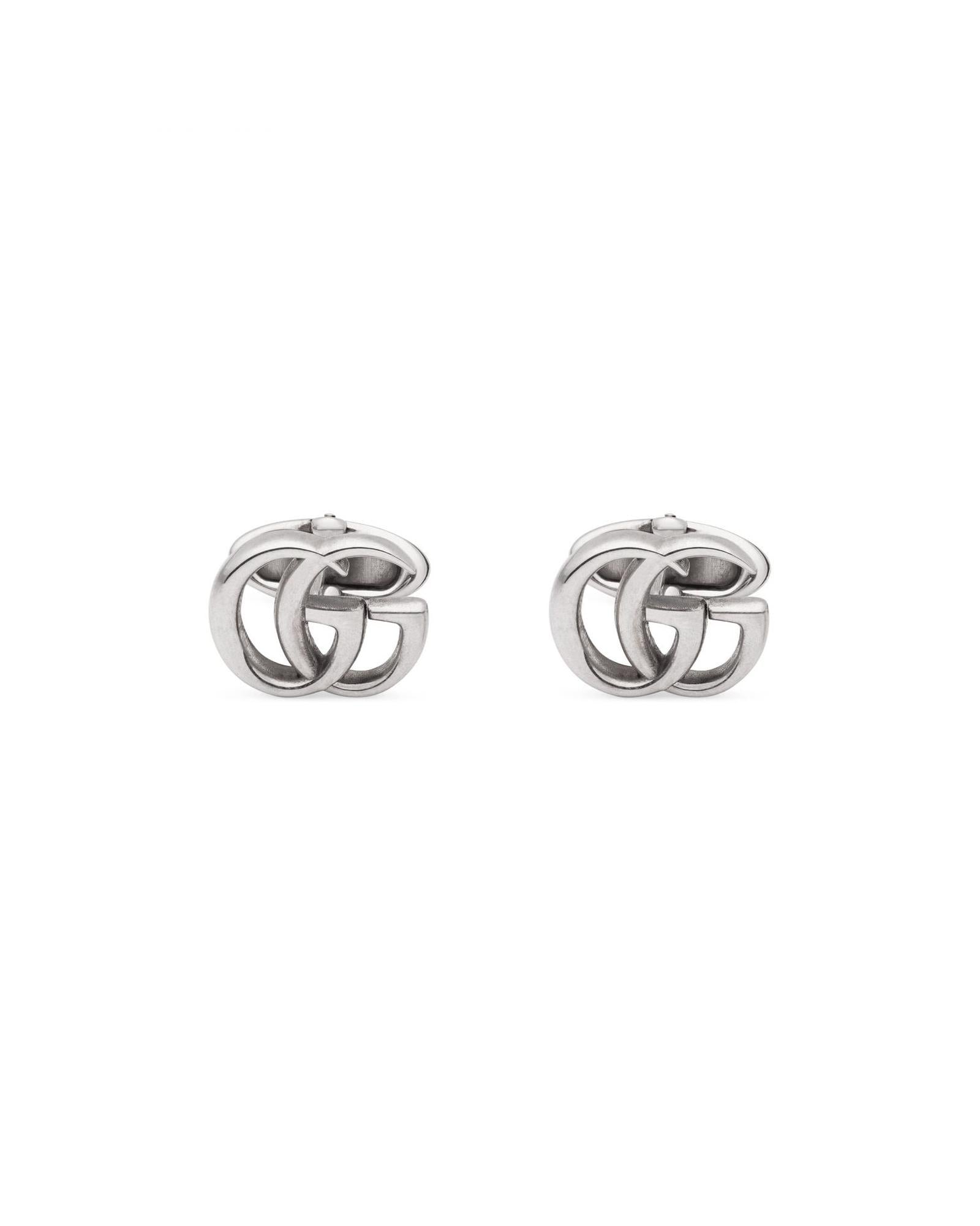 Gucci GG Cufflinks Interlocking G Logo Women Silver Jewelry Silver