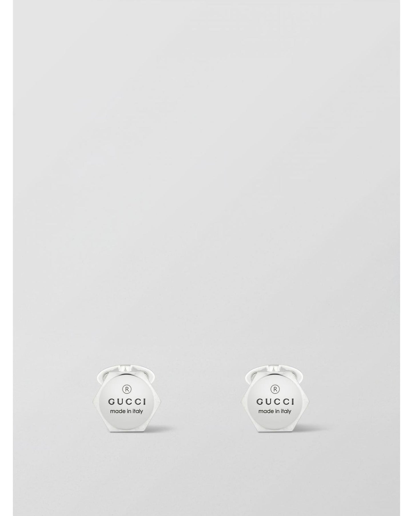 Gucci Hexagon Cufflinks Logo Detail Women Silver Jewelry Silver