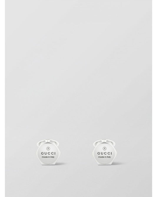 Gucci Hexagon Cufflinks Logo Detail Women Silver Jewelry Silver