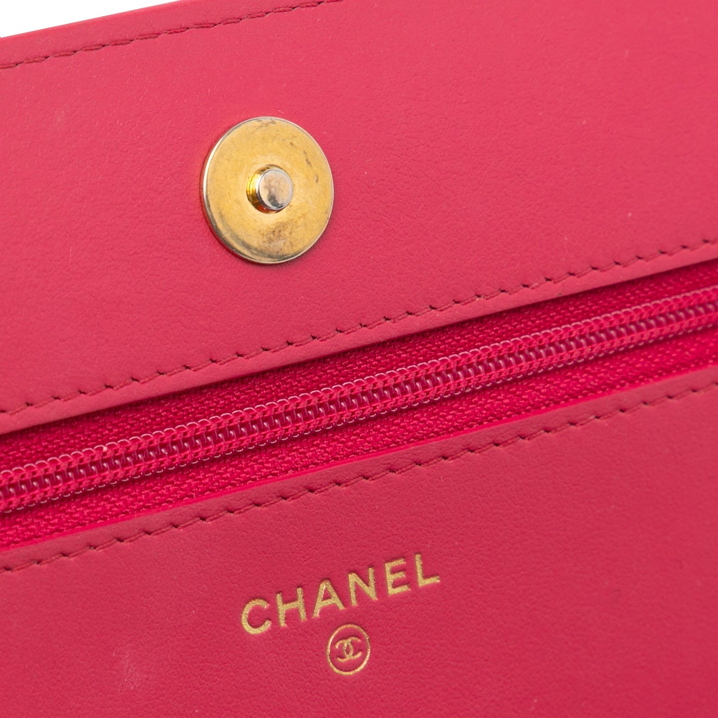 Pink Chanel Quilted Lambskin 19 Wallet on Chain Crossbody Bag