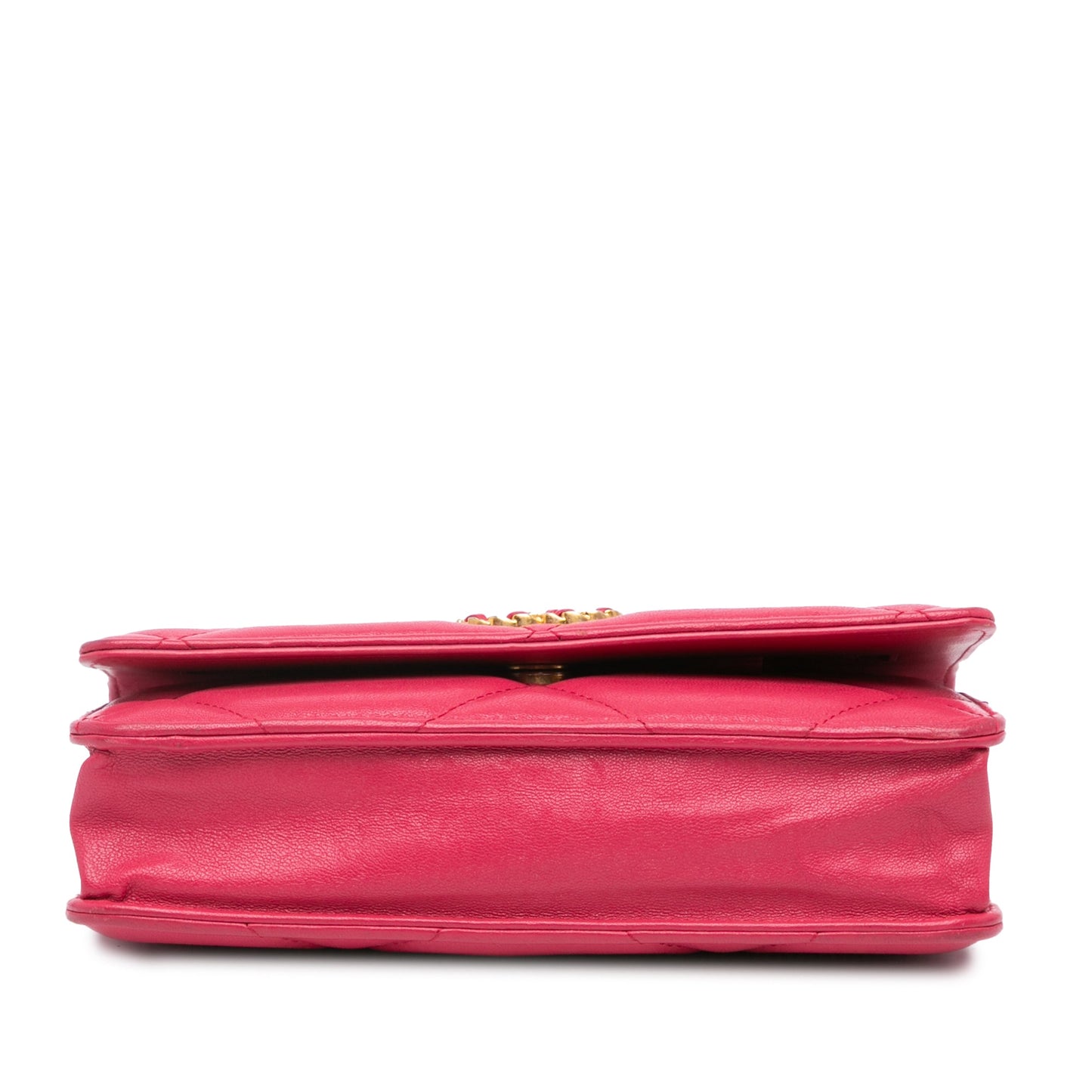 Pink Chanel Quilted Lambskin 19 Wallet on Chain Crossbody Bag