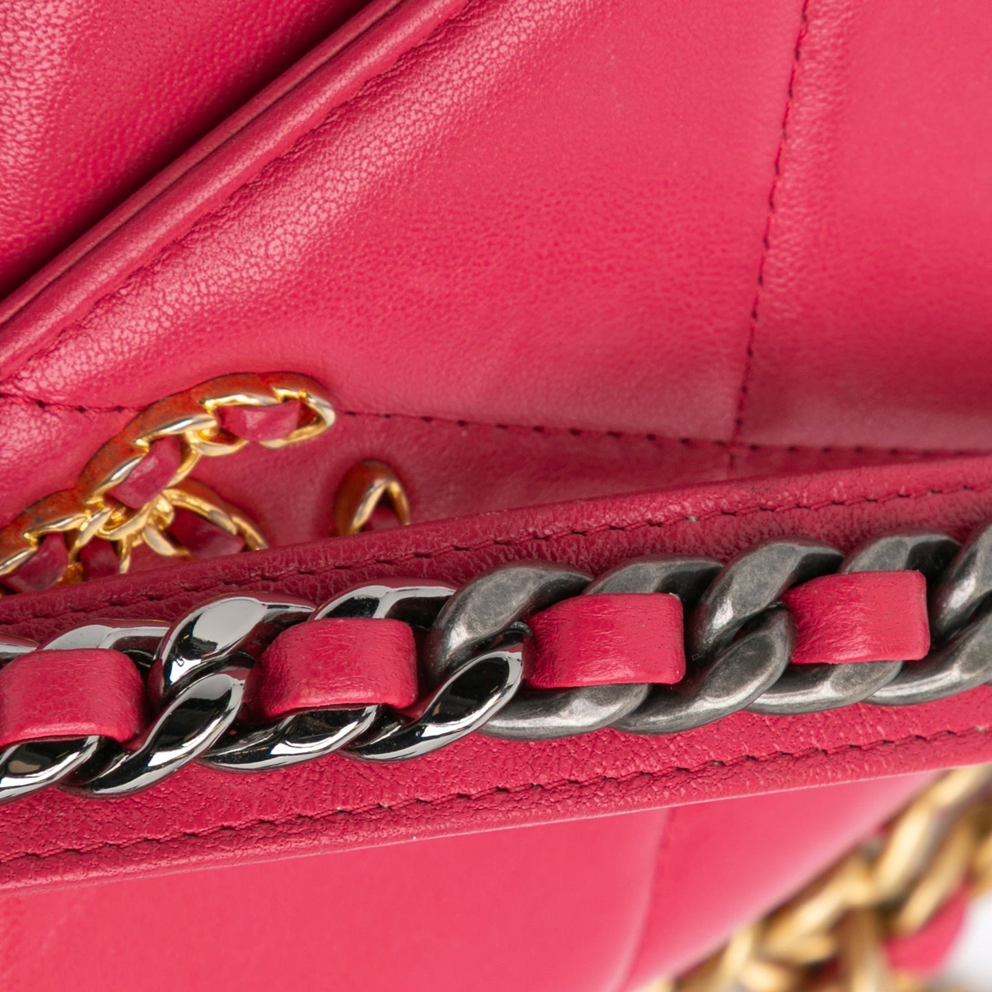 Pink Chanel Quilted Lambskin 19 Wallet on Chain Crossbody Bag
