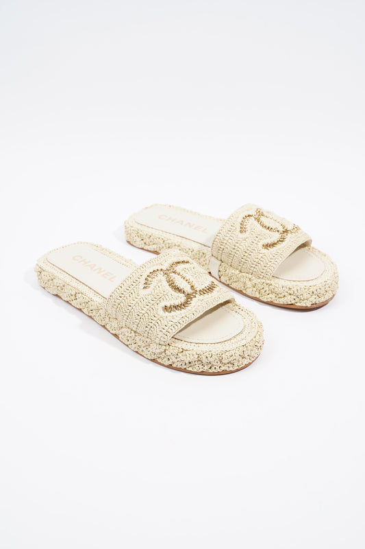 Chanel CC Braided Cord Beige Fabric EU 40 UK 7