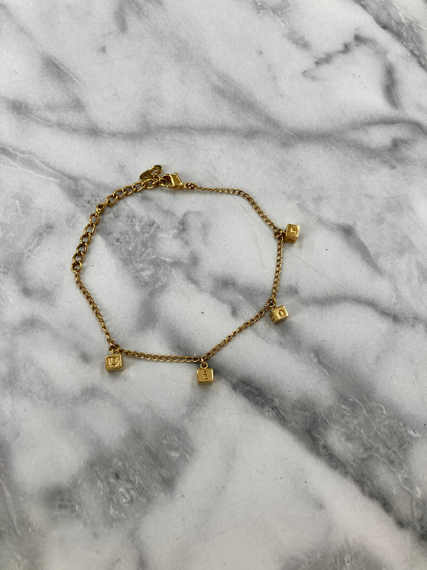 Christian Dior CD Logo Bracelet Gold Vintage 5fgxjr