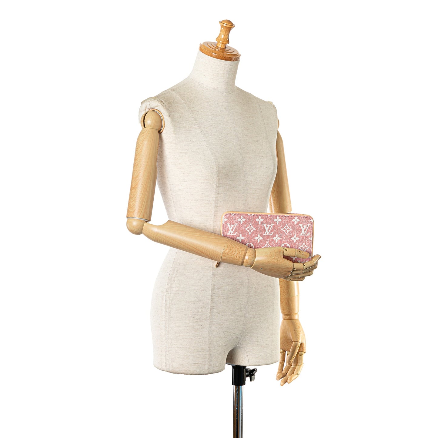 Pink Louis Vuitton Monogram Denim Jacquard Zippy Wallet