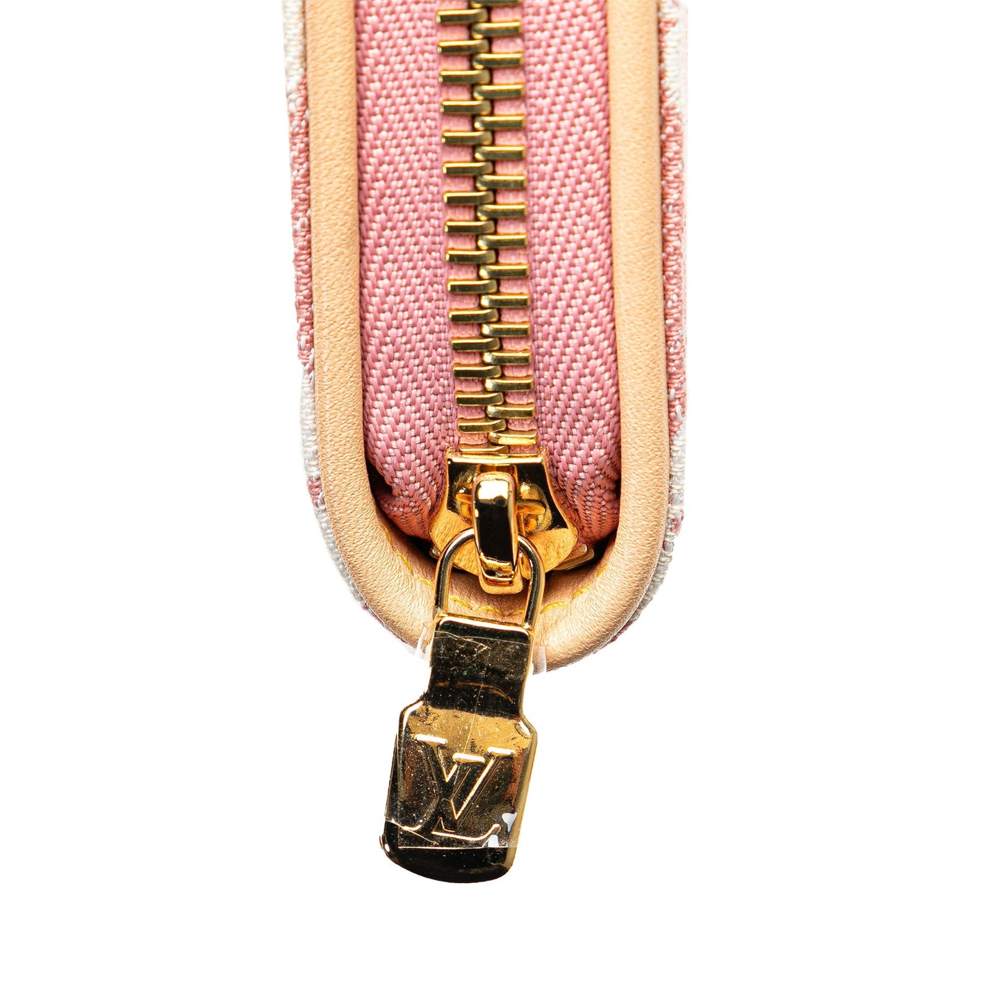 Pink Louis Vuitton Monogram Denim Jacquard Zippy Wallet