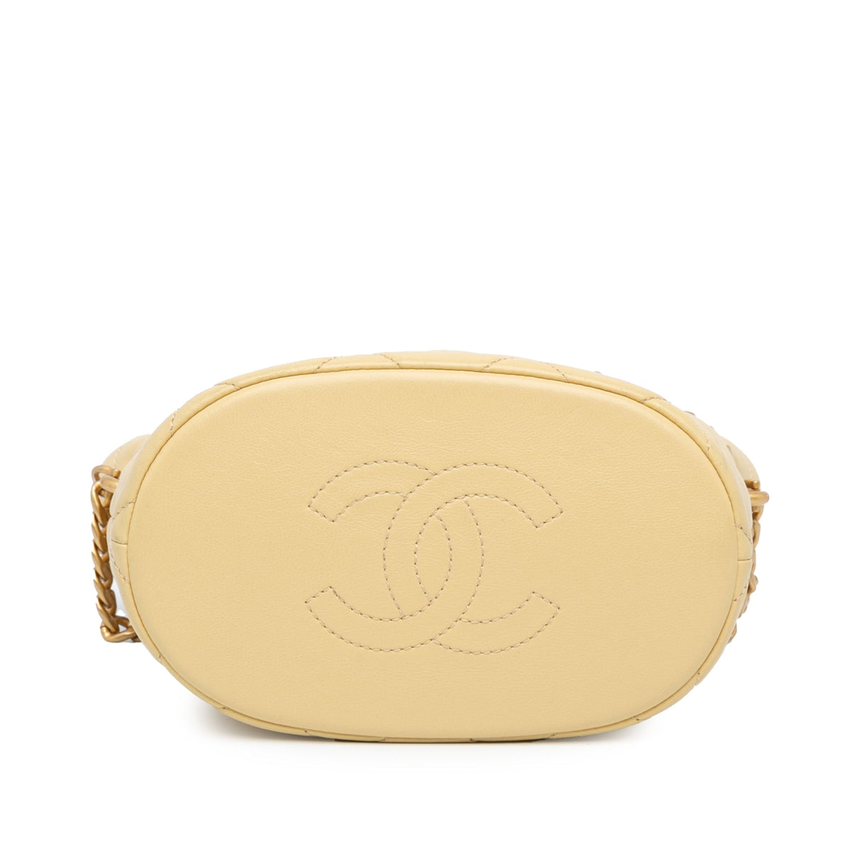 Yellow Chanel Mini Lambskin Pending CC Bucket Bag