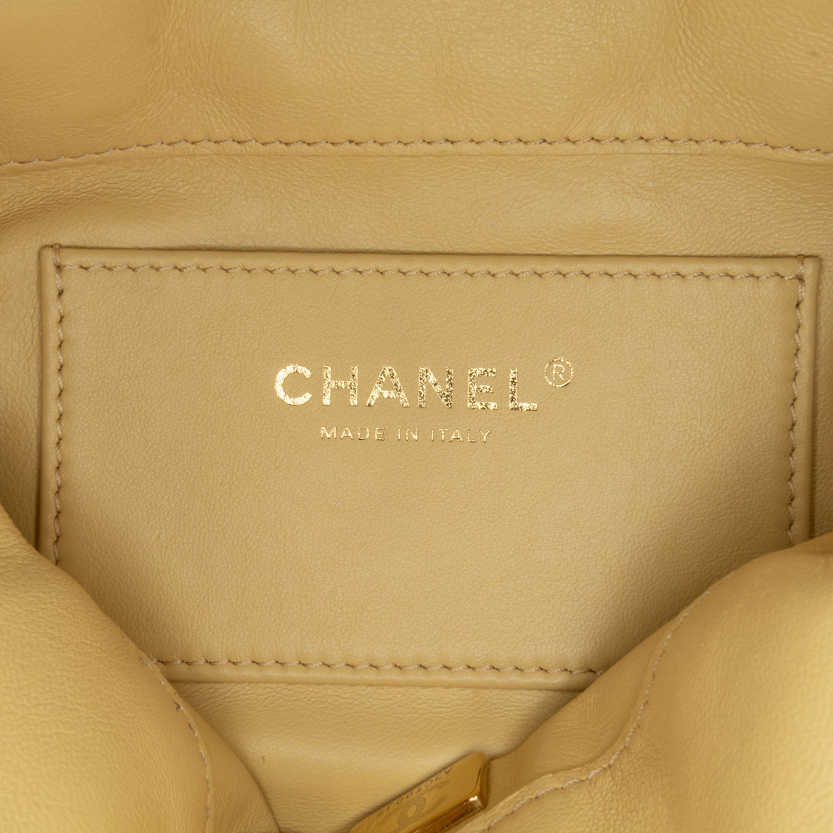 Yellow Chanel Mini Lambskin Pending CC Bucket Bag