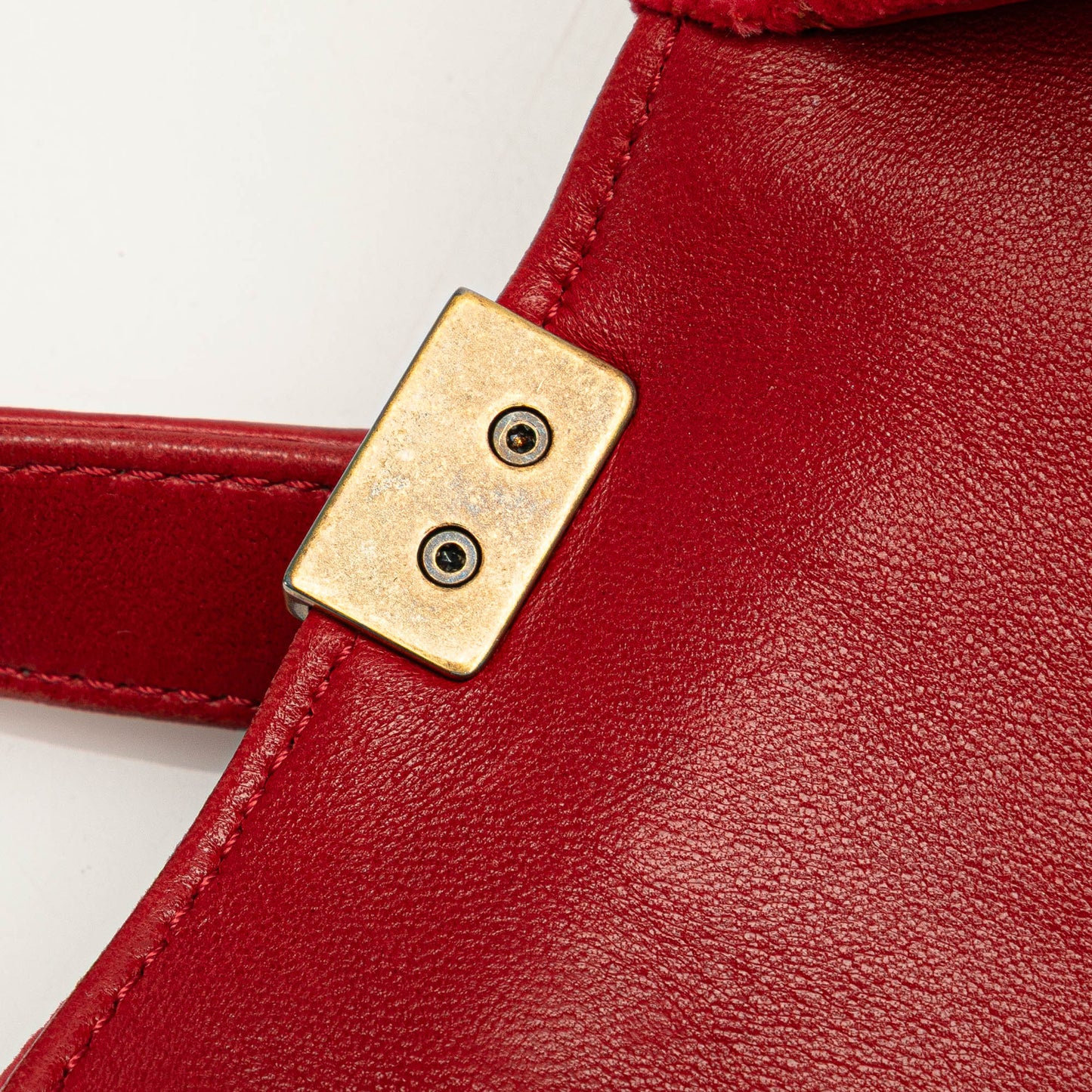 Red Chanel Medium Velvet and Tweed Boy Flap Crossbody Bag