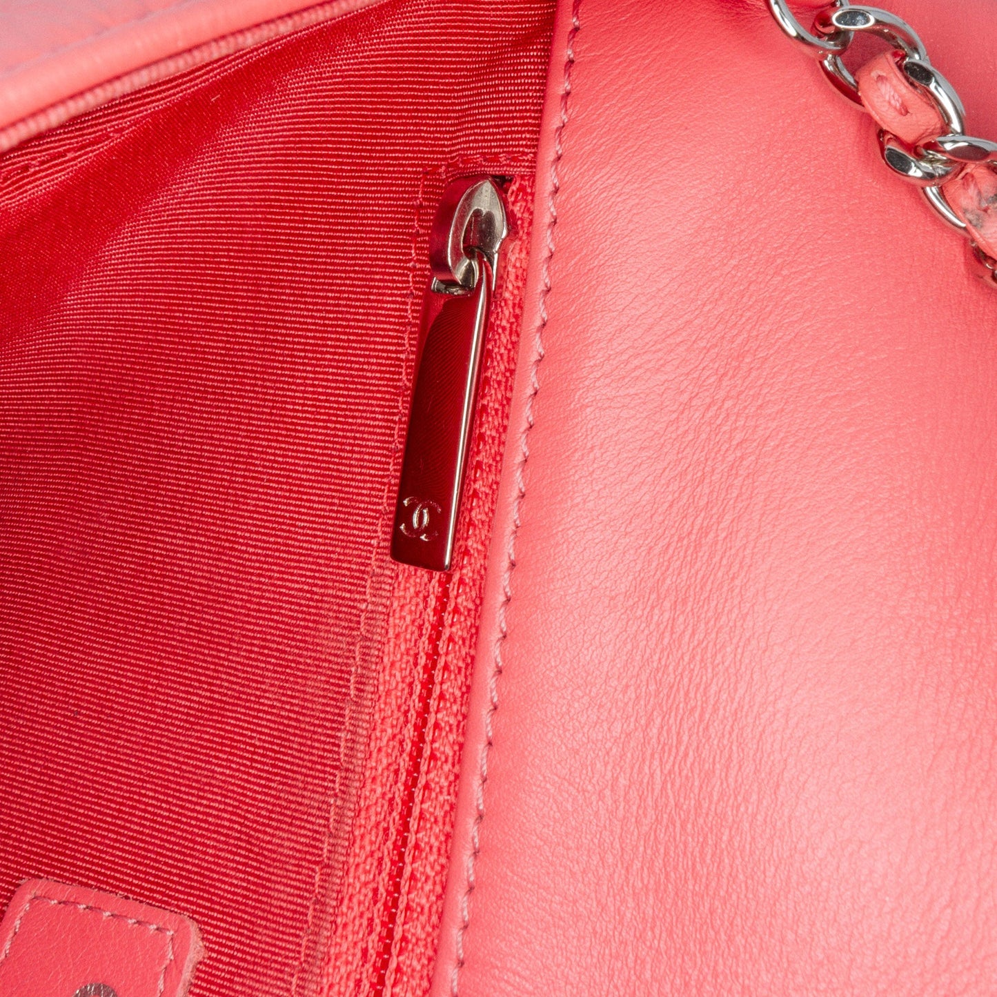 Pink Chanel Crumpled Calfskin Bi Quilted Vintage Full Flap Shoulder Bag