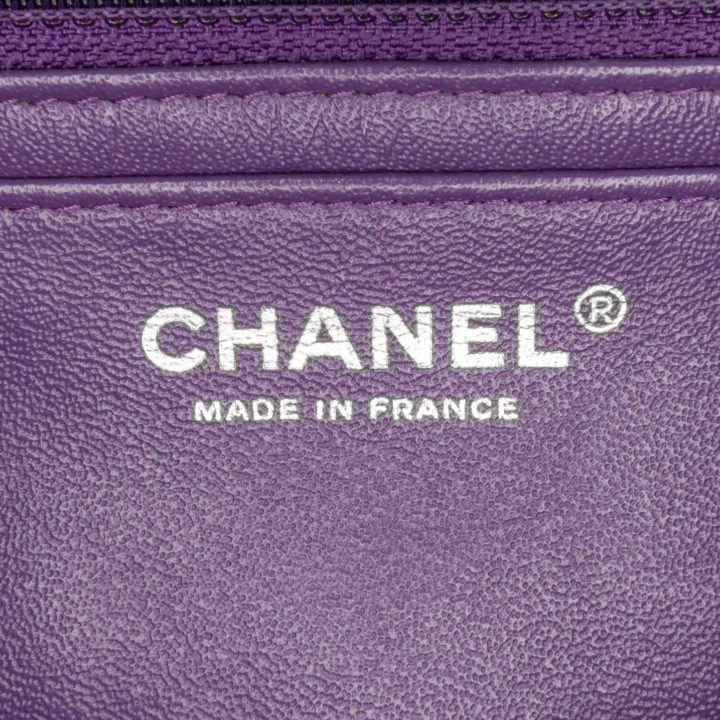 Purple Chanel Mini Square Classic Patent Single Flap Crossbody Bag