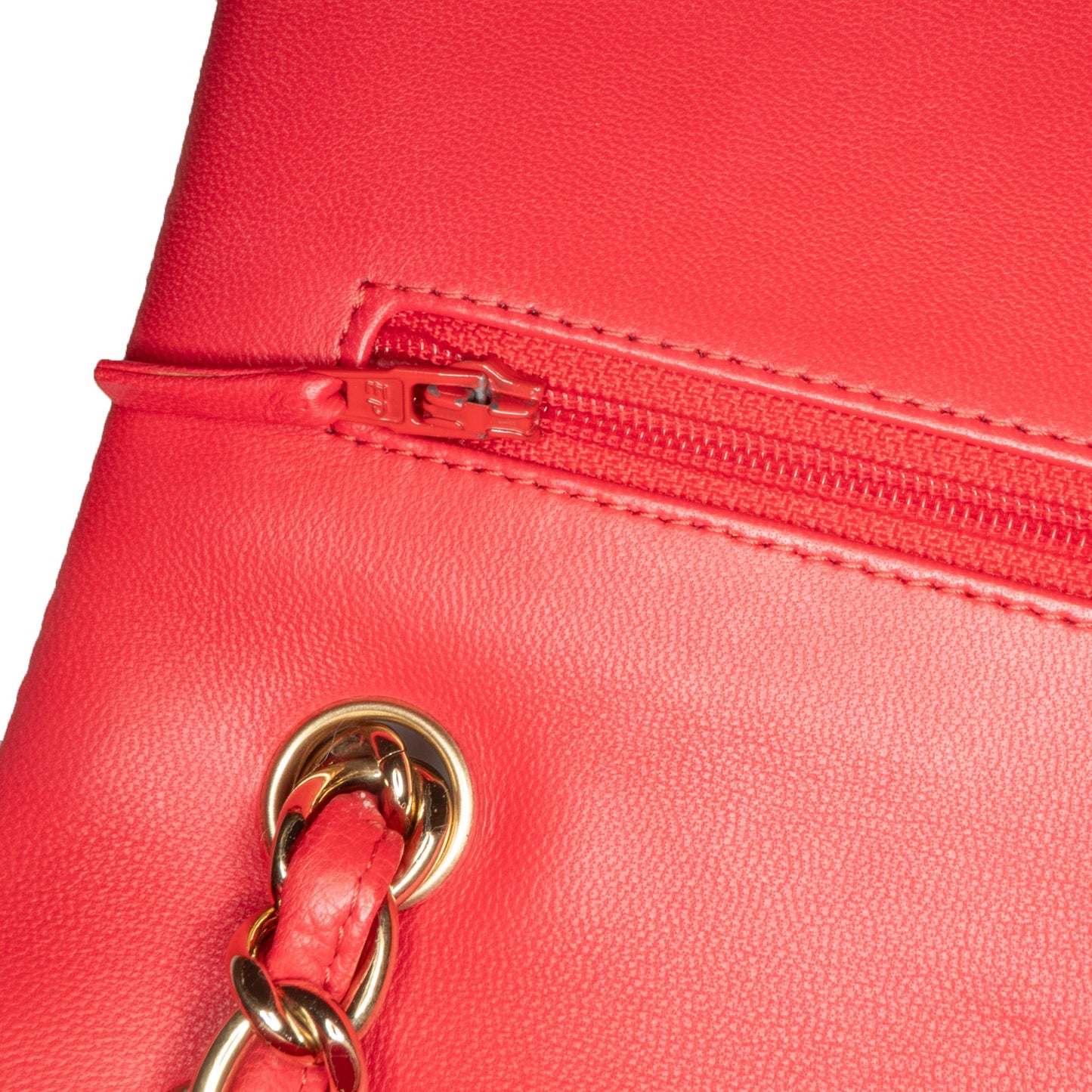 Red Chanel Jumbo Classic Lambskin Double Flap Shoulder Bag