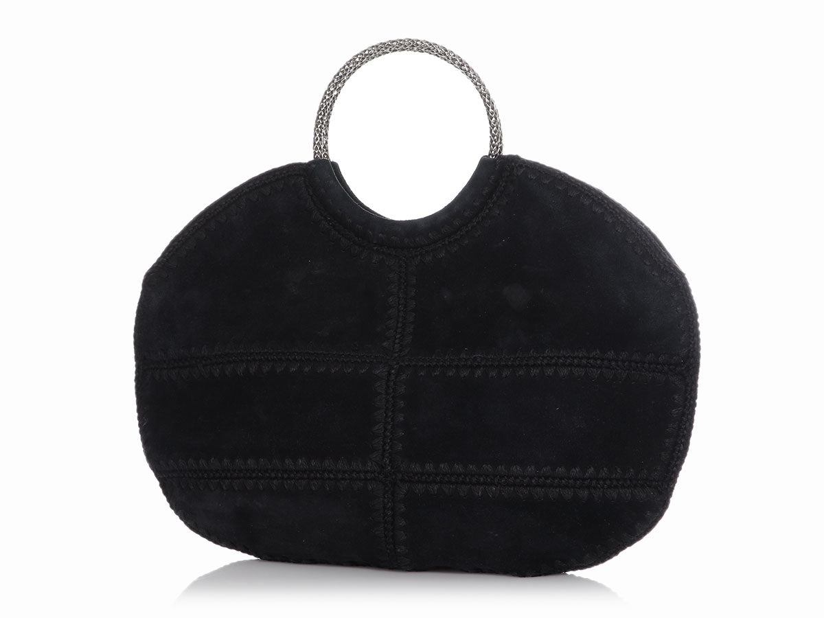 Saint Laurent Black Suede Serpent Bracelet Bag