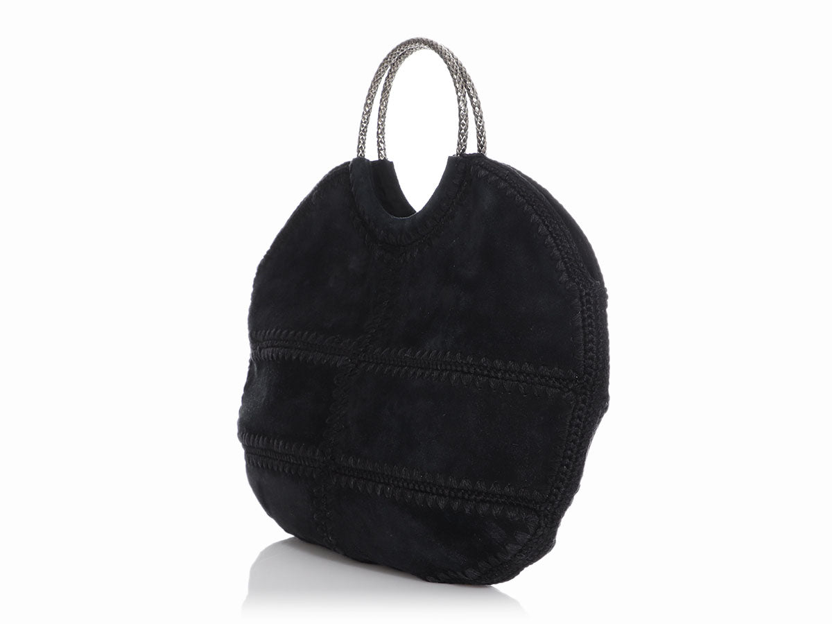 Saint Laurent Black Suede Serpent Bracelet Bag