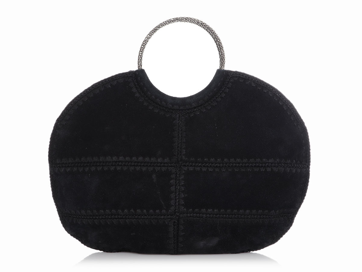 Saint Laurent Black Suede Serpent Bracelet Bag